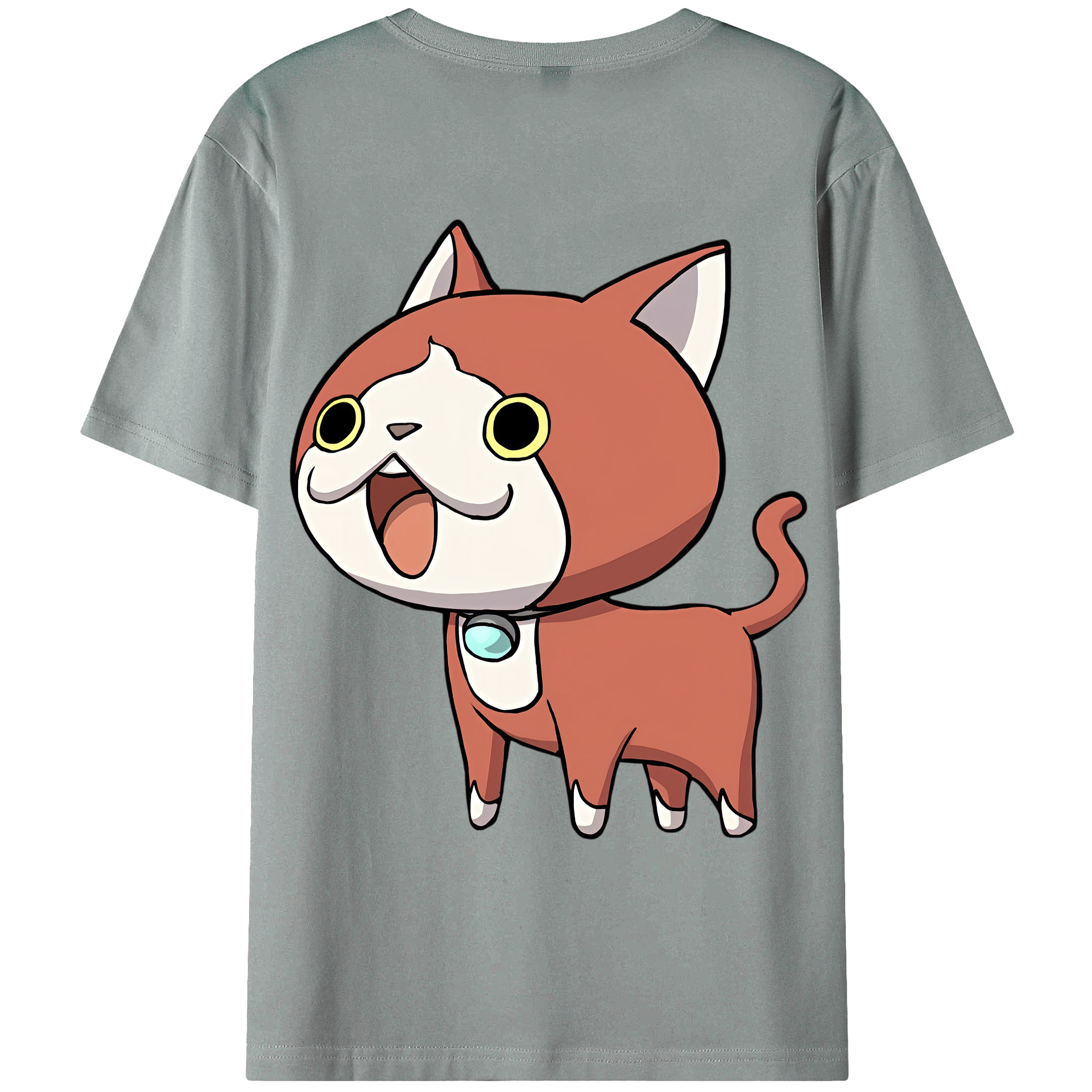 （画像用） 妖怪ウォッチ Yo-kai Watch 綿100％ メンズ半袖Tシャツ（バックプリント） 通気性
